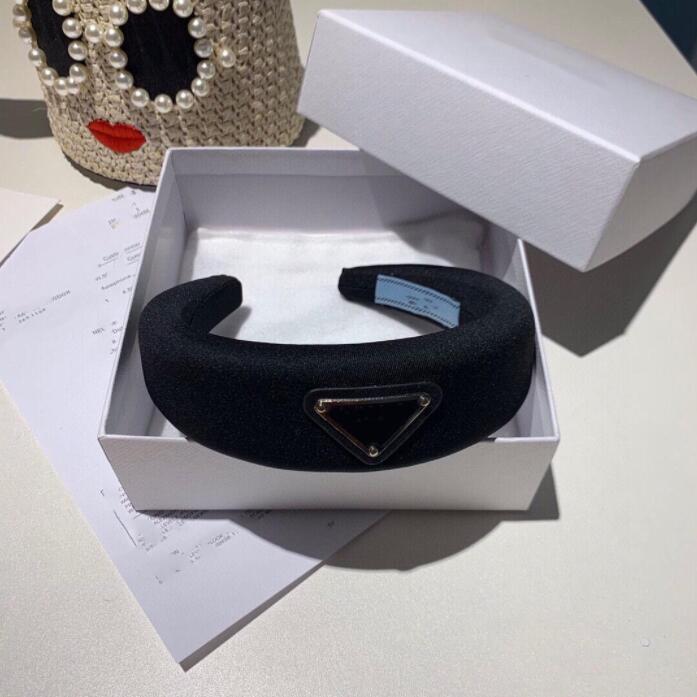 Fashion Vintage Elastic Hair Band Solid Colors Sponge Headband Womens Girl Wide Side Designer Letter Hairband Hair Hoop Female Hair Accessories