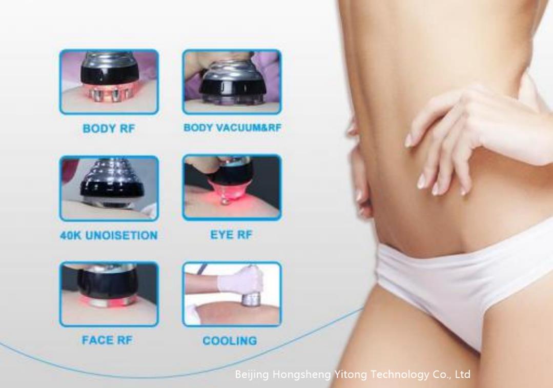 6 in 1 Ultrasonic Cavitation Machine Radio Frequency RF Vacuum Weight-Loss Bio Microcurrent Anti aging Body Face Slim Machine Handle Accessories