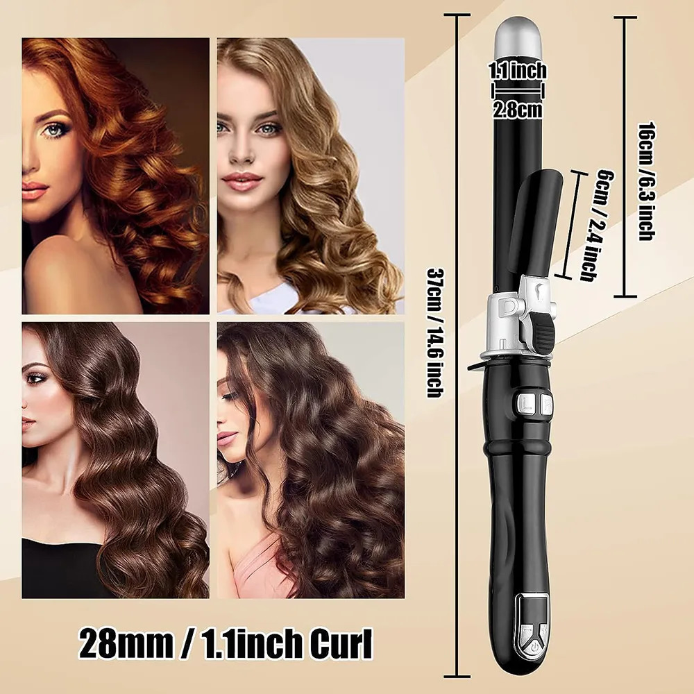 Curling Irons 25/28/32mm Ceramic Barrel Hair Curlers Automatic Rotating Curling Iron For Hair Iron Curling Wands Waver Hair Styling Appliances 231102