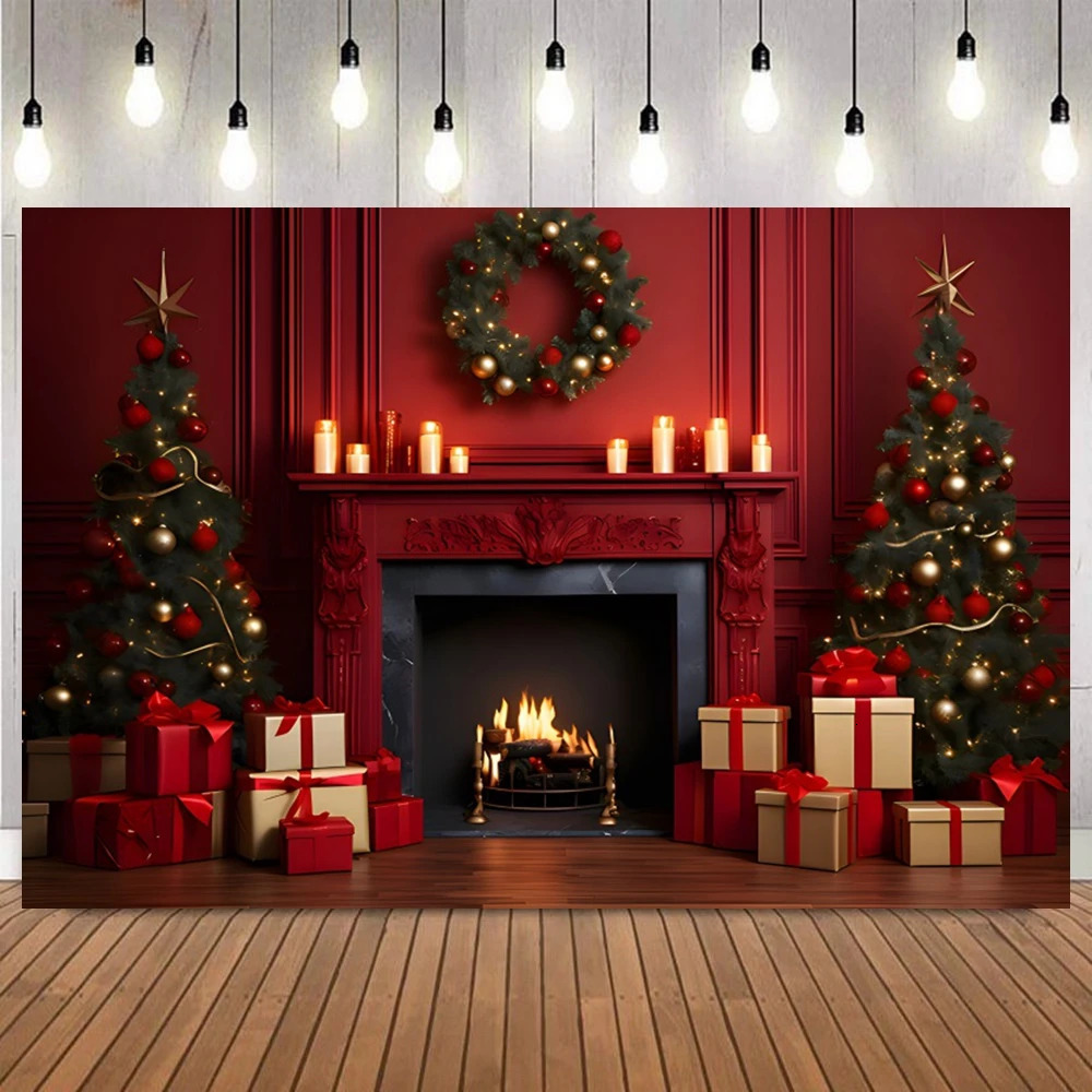 Christmas Decorations Christmas Backdrop for Pography Xmas Tree Window Fireplace Gift Santa Winter Family Party Decor Banner Po Background 231101