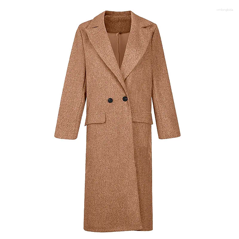 Womens Wool Designer Womens Coat Winter Coats Trench Jacket Autumn Single Breasted Solid Color Slim Long Windbreaker Woolen Coat Outerwear Women