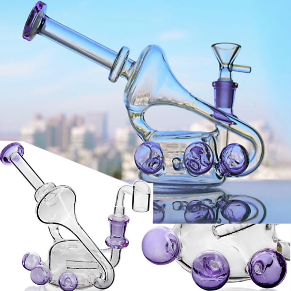 Colour bong perc reclycle oil rig Mini hand Glass bongs with Stereo Matrix Perc hoss glass water pipe Grid oil Rig 14 mm joint