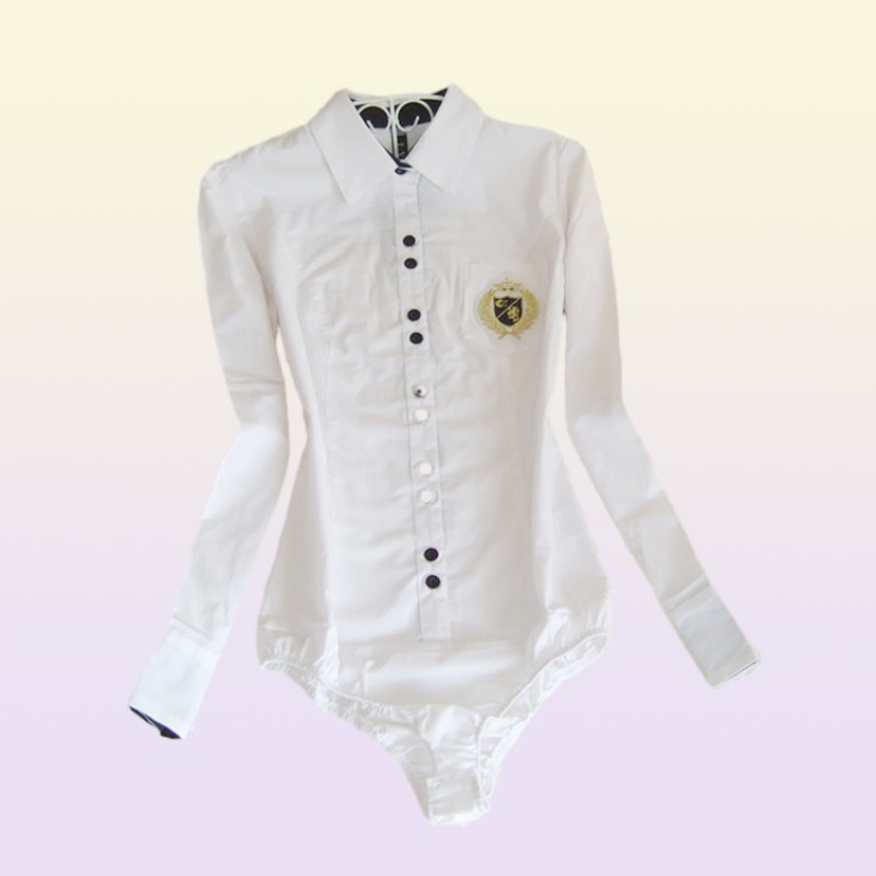 Fashion Women Body Shirt Long Sleeve Peter Pan Collar Blouses Ladies OL Bodysuit Plus Size Blusas Cardigan Women Tops256r