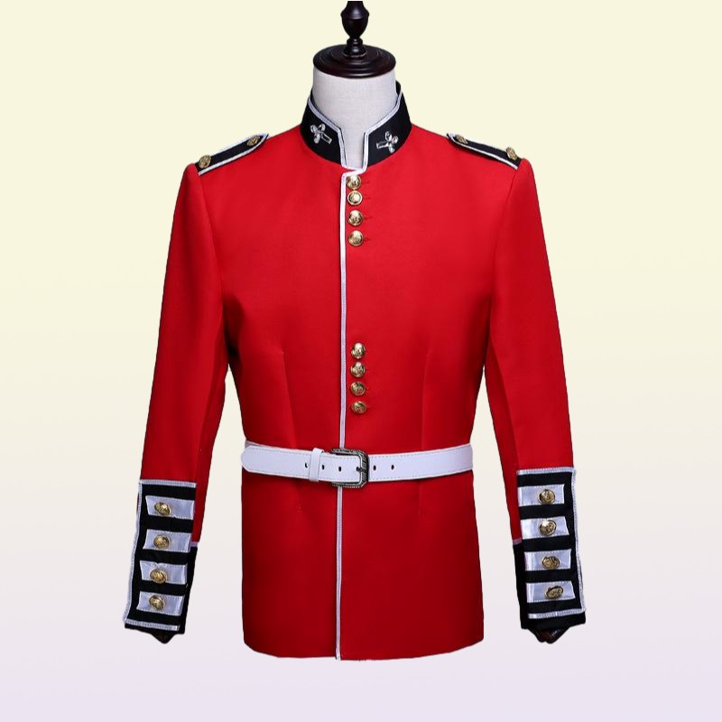 Men039s Suits Blazers Mens Royal Guard Costume Renaissance Medieval British Soldiers Uniform Performance English3815182