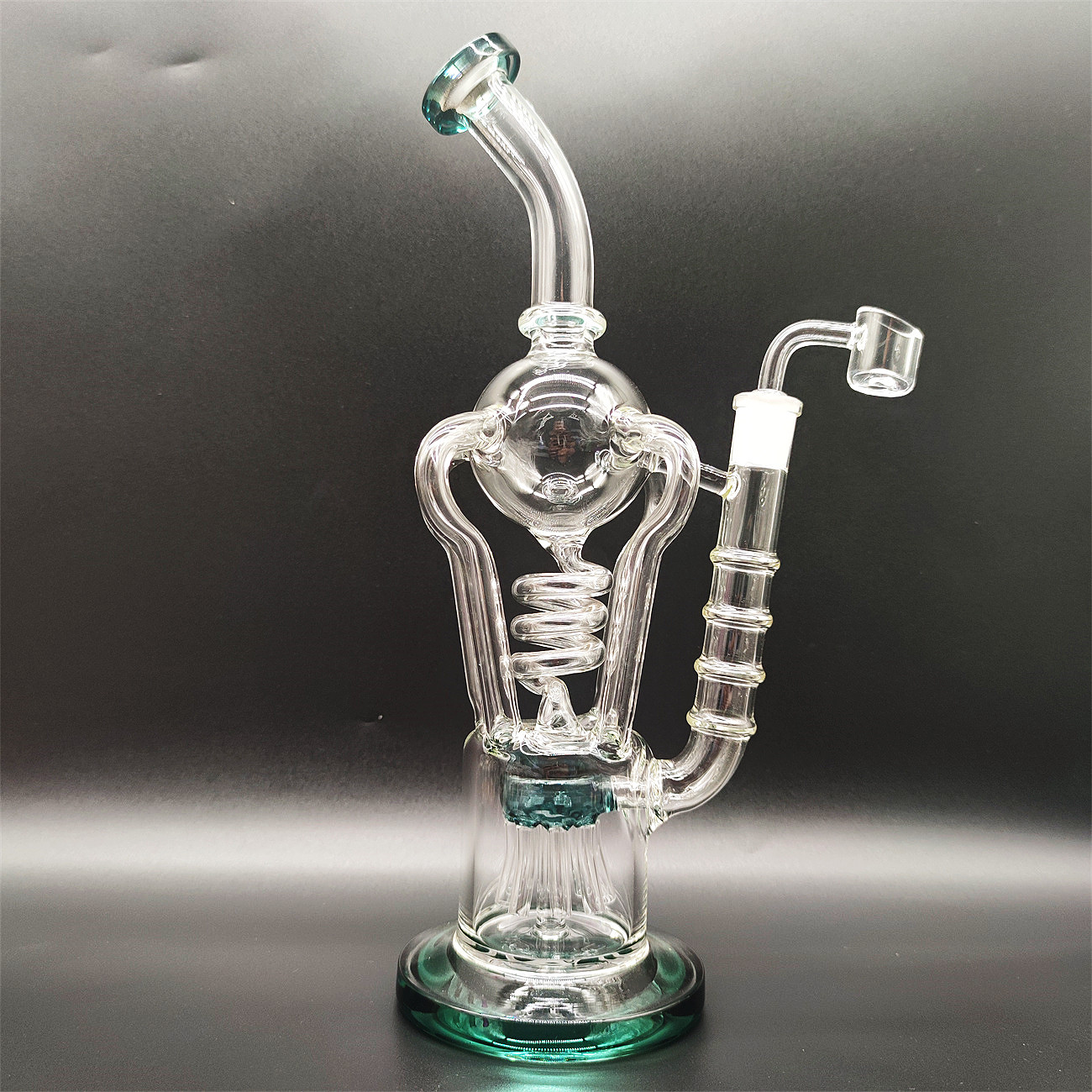 2023 Master Piece Heady Bong Incycler Recycler Glass Bongs Dab Rig Lookah Lab 14.4mm Male Joint Handmade Bubbler