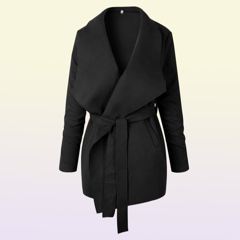 Winter Coat Women Wool Jacket Coats with Waist Belt Camel F0275 Big Collar S7169065