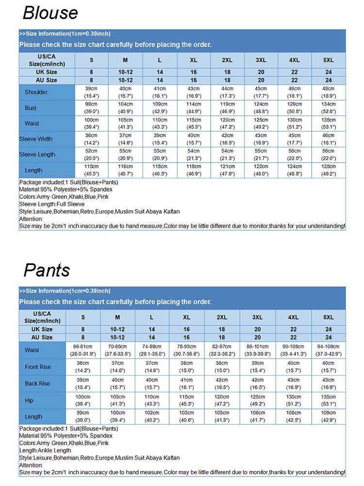 Kaftan Printed Suits Women Matching Sets RUKAS 2023 Casual Muslim Sets Long Sleeve Blouses Pants Turkey Abayas Top Blusas 2PCS