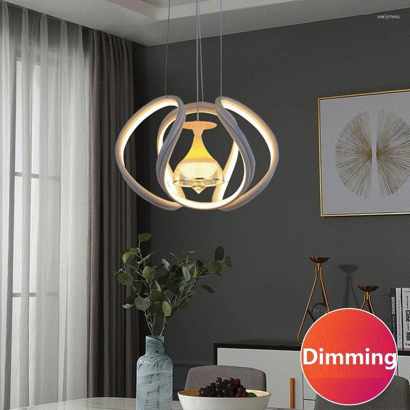 Pendant Lamps Six-color Three-stage Dimming Dining Led Chandelier Postmodern Nordic Bar Counter Lighting Exhibition Lamp
Pendant Lamps Six-color Three-stage Dimming Dining Led Chandelier Postmodern Nordic Bar Counter Lighting Exhibition Lamp
