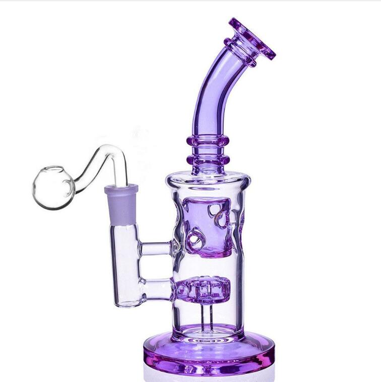 Thick Glass Bong Recycler Hookahs Oil Thick Water Pipes Herb Smoking Water pipes bubbler 14mm Joint