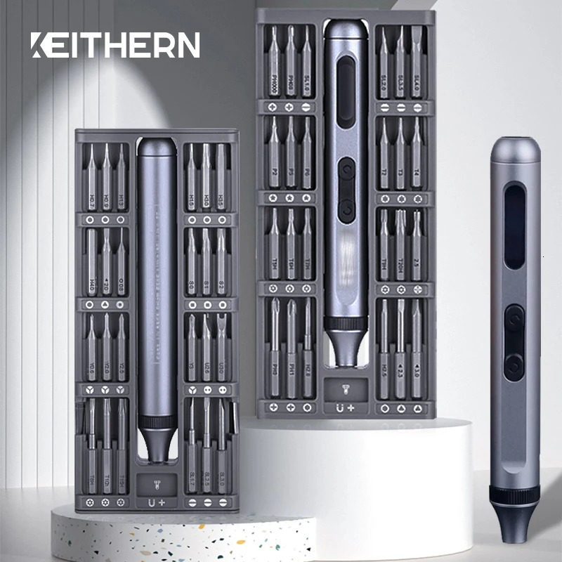 Screwdrivers KEITHERN Rechargeable Cordless Electric Screwdriver Large Capacity Power Screw Driver Set Precision Equipment Repair Multi Tools 231101