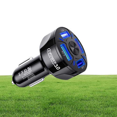 4 Ports Multi USB Car Charger 48W Quick 7A Mini Fast Charging QC30 For iPhone 12 Xiaomi Huawei Mobile Phone Adapter Android Devic8