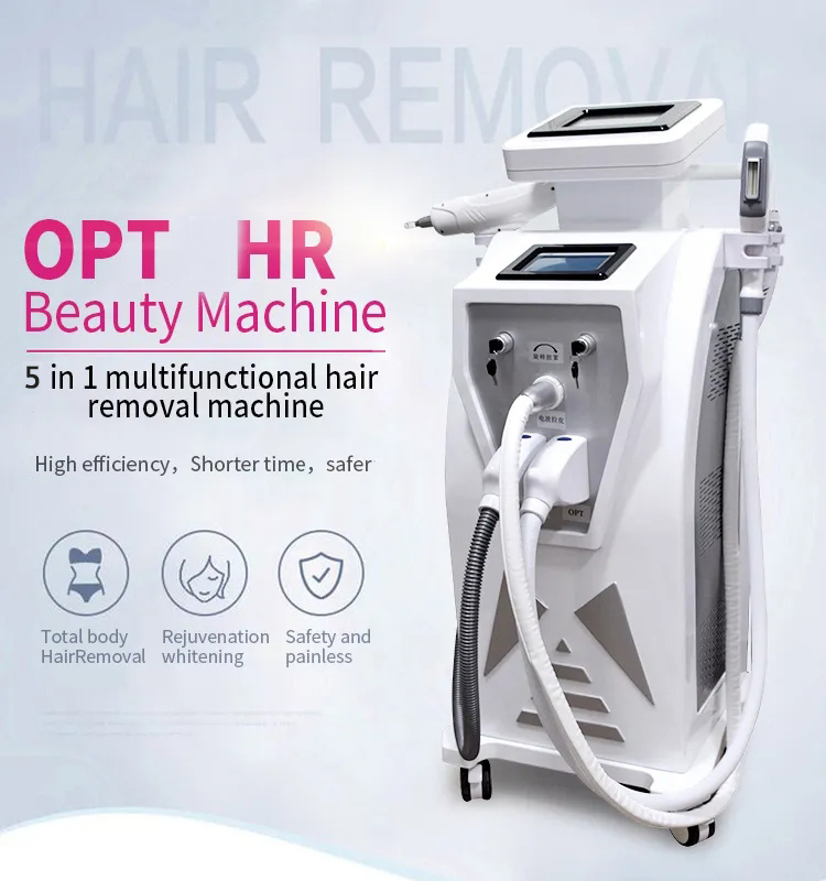 Multifunctional ELIGHT IPL Laser Hair Removal Skin Rejuvenation OPT Machine RF ND YAG tattoo removal device