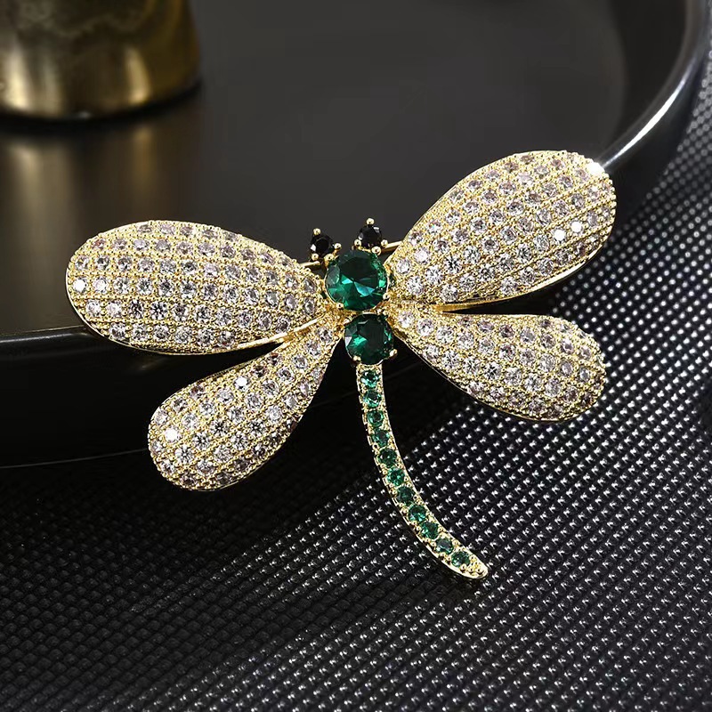 Rhinestone Large Dragoy Brooches For Women Vintage Coat Brooch Pin Insect Jewelry Gift Free shipping