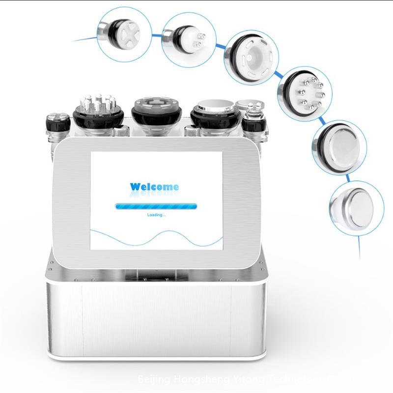 6 in 1 Ultrasonic Cavitation Machine Radio Frequency RF Vacuum Weight-Loss Bio Microcurrent Anti aging Body Face Slim Machine Handle Accessories