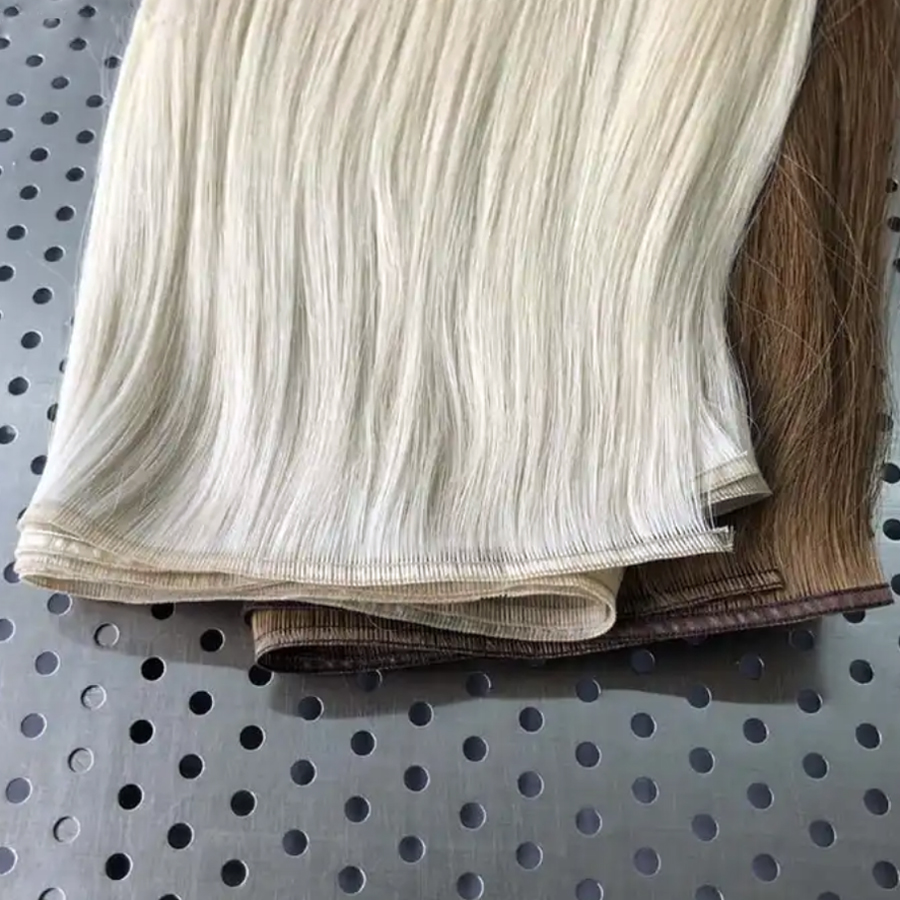 New Hair Extensions Remy Human Hair Weaves Flat Weft Silk Ribbon Hair Bundles Ultra Thin Weft Black Brown Blond 50g/piece 200g/lot Invisible Skin Pu W