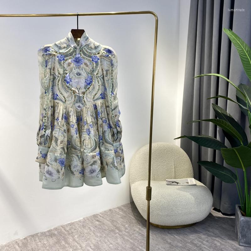 Casual Dresses Top Quality Texture 2023 Summer Linen Silk Blue Baroque Floral Placement Printing Puff Sleeve Princess Mini Dress Women, Multi
Casual Dresses Top Quality Texture 2023 Summer Linen Silk Blue Baroque Floral Placement Printing Puff Sleeve Princess Mini Dress Women, Multi
