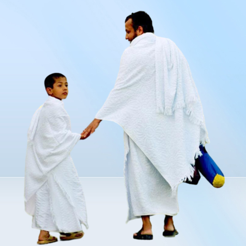 Ethnic Clothing Arabia Muslim Hajj Ihram Umrah Towel Men Prayer Shawl Pilgrimage Hydrophilic Islamic Mecca Turkish Worship Costume2467144