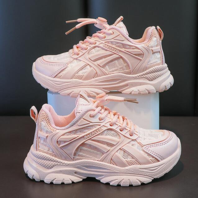 Children Casual Shoes Kids Sneakers for Boys and Girls Solid White Shoes Mesh Breathable Running Sports Tenis Chunky Sneakers