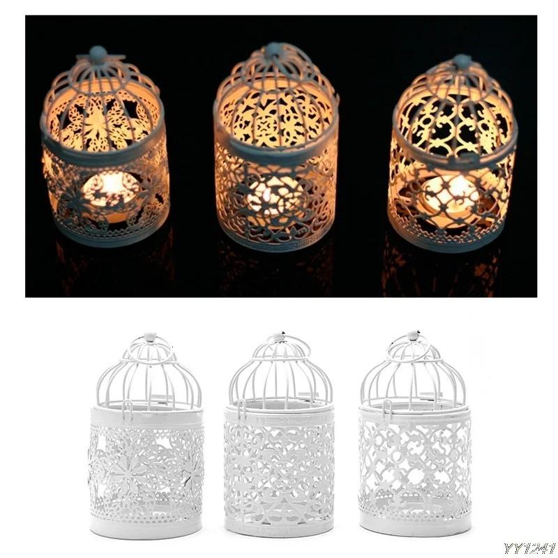 Christmas Decorations 1 creative candlestick hollow pendant bird cage candlestick lantern bride decoration retro candlestick home decoration 231101