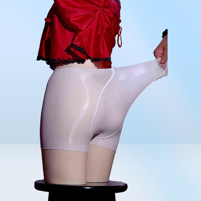 Women Sexy Transparent Underwear Shorts Boxers Ultra Thin Strectch Glossy Panties Sexy See Through Oil Shinny Smooth Underpants T24477566