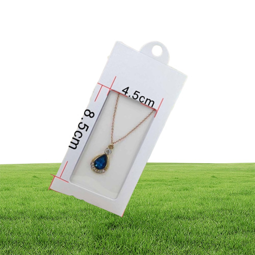 50PCS multi color paper jewelry package display hanger packing box with clear pvc window for necklace earring