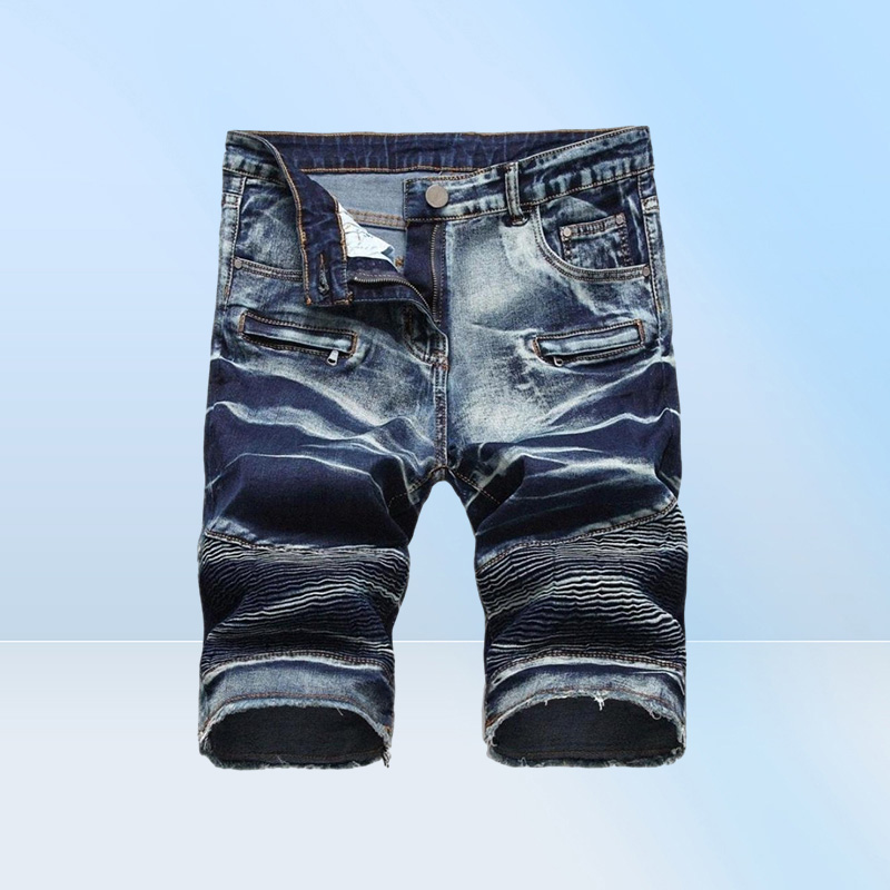 Summer Denim Shorts Men Stretch Slim Fit Short Jeans Mens Designer Cotton Casual Distressed Shorts Knee Length Denim Short 2901675