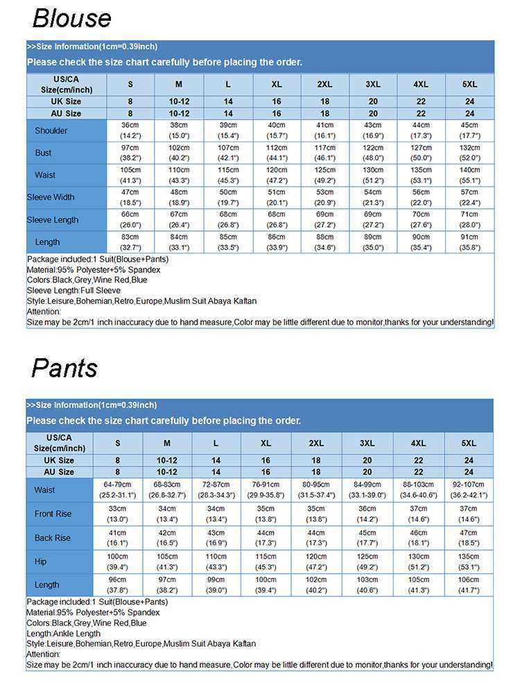 RUKAS 2PCS Women Long Sleeve Blouse Pants Sets Elegant Casual Dubai Outfits Islamic Clothes Solid Urban Tracksuit Muslim Sets