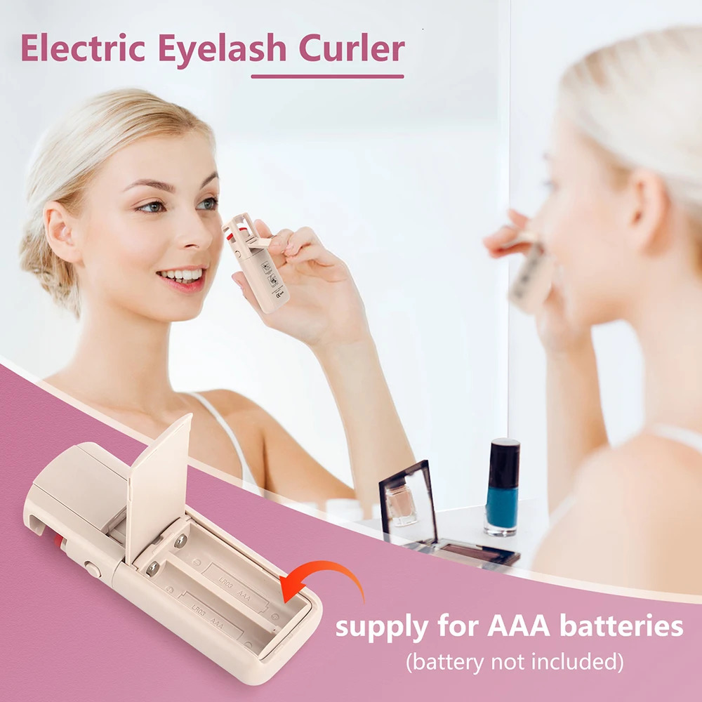 Eyelash Curler Portable Style Electric Heated Eyelash Curler Long-Lasting Curl Electric Eye Lash Perm Eyelashes Clip Eyelash Curler Device Make 231102