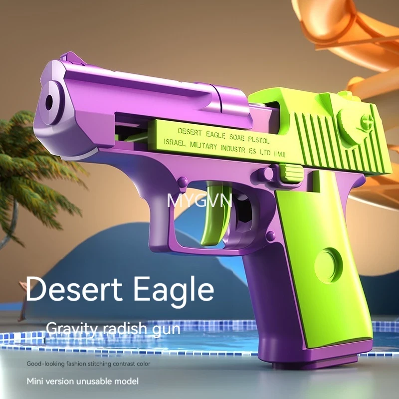 3D Radish Toy Gun Model Cannot Shoot M1911 Pistol Desert Eagle Empty Load Hang-up 3D Printing Fidget Toy for Boys Decompression