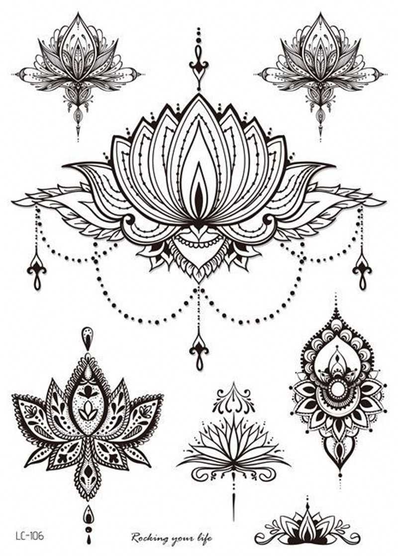 Temporary Tattoos Women Waterproof Temporary Tattoo Sticker Mandala Flower Tattoos Rose Peonies Body Art Water Transfer Clavicle Temporary Tattoo Z040
