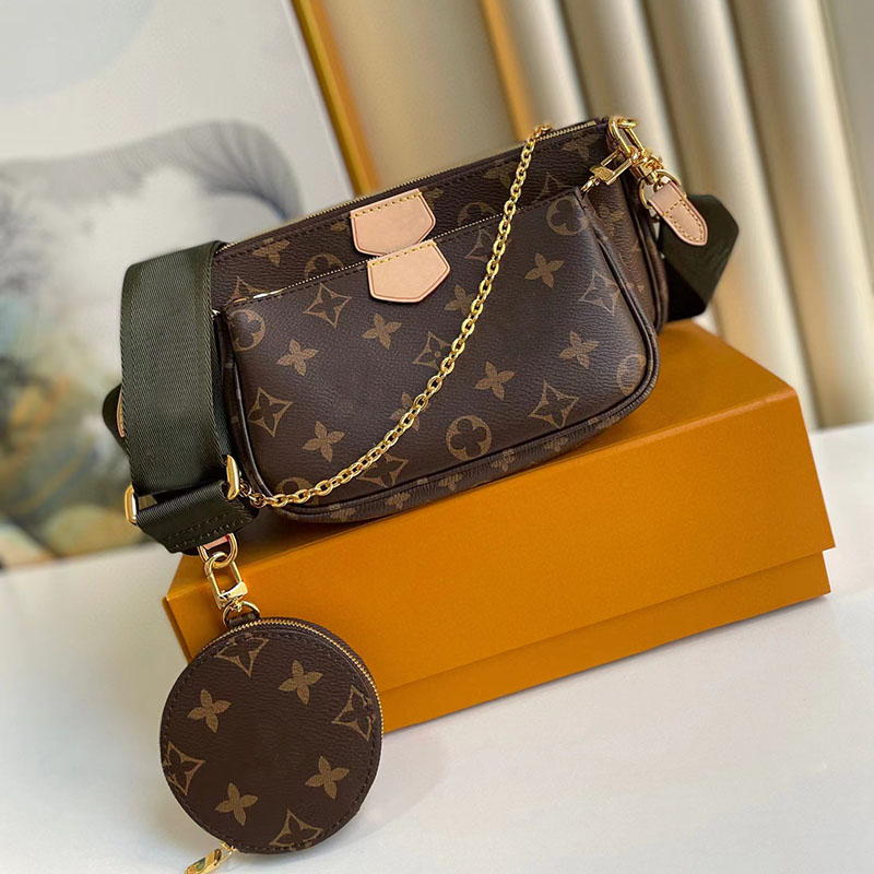 Fashion Designer Bag Old Flower Five In One Shoulder Bag Clutch Combo Embossed Fashion Luxury MULTI POCHETTE Women Messenger Bag Top quality