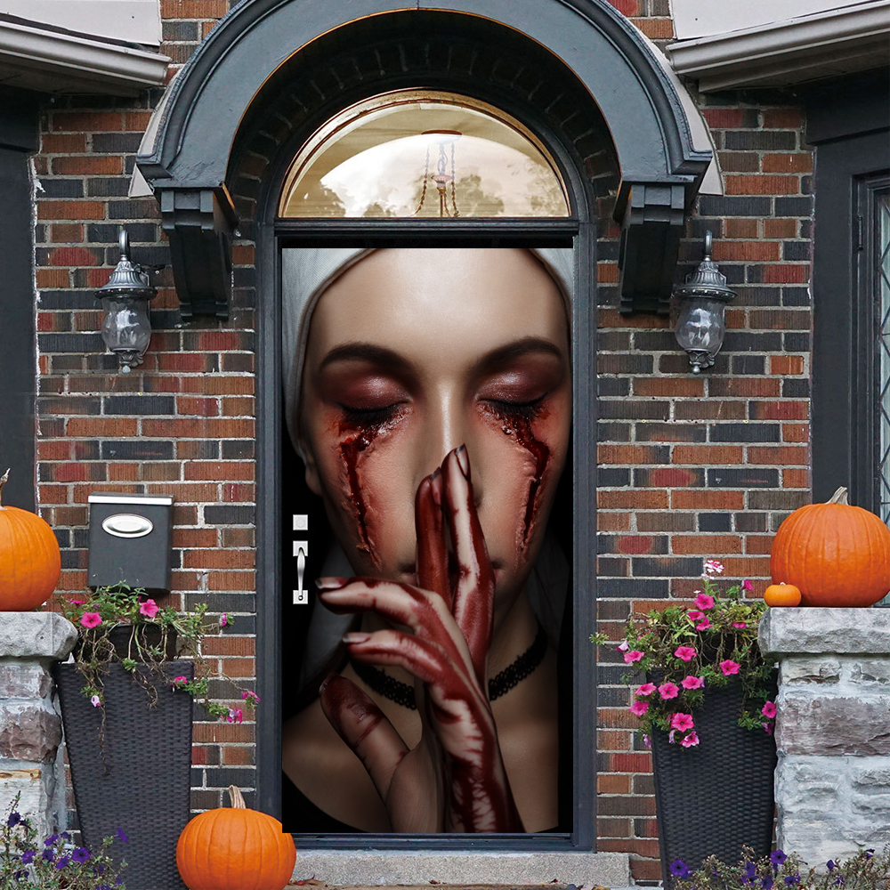 Other Decorative Stickers 3D Removable Halloween Door Sticker Vinyl Decal Adhesive Festival Wallpaper For Bar Living Room Home Decor 230403