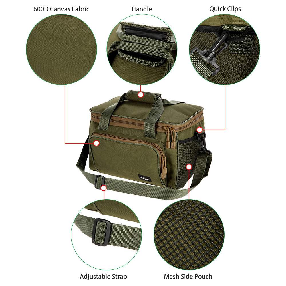 Fishing Accessories Lixada Fishing Shoulder Bag Pack Portable Multifunctional Canvas Fishing Tackle Bags Fishing Lure Reel Backpack Pouch Case 230403