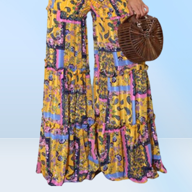 Women039s Two Piece Pants Elegant Ruffles Classy Suits Women Long Sleeve Tie Front Blouse Shirt Ruched Wide Leg Loose Set3162710