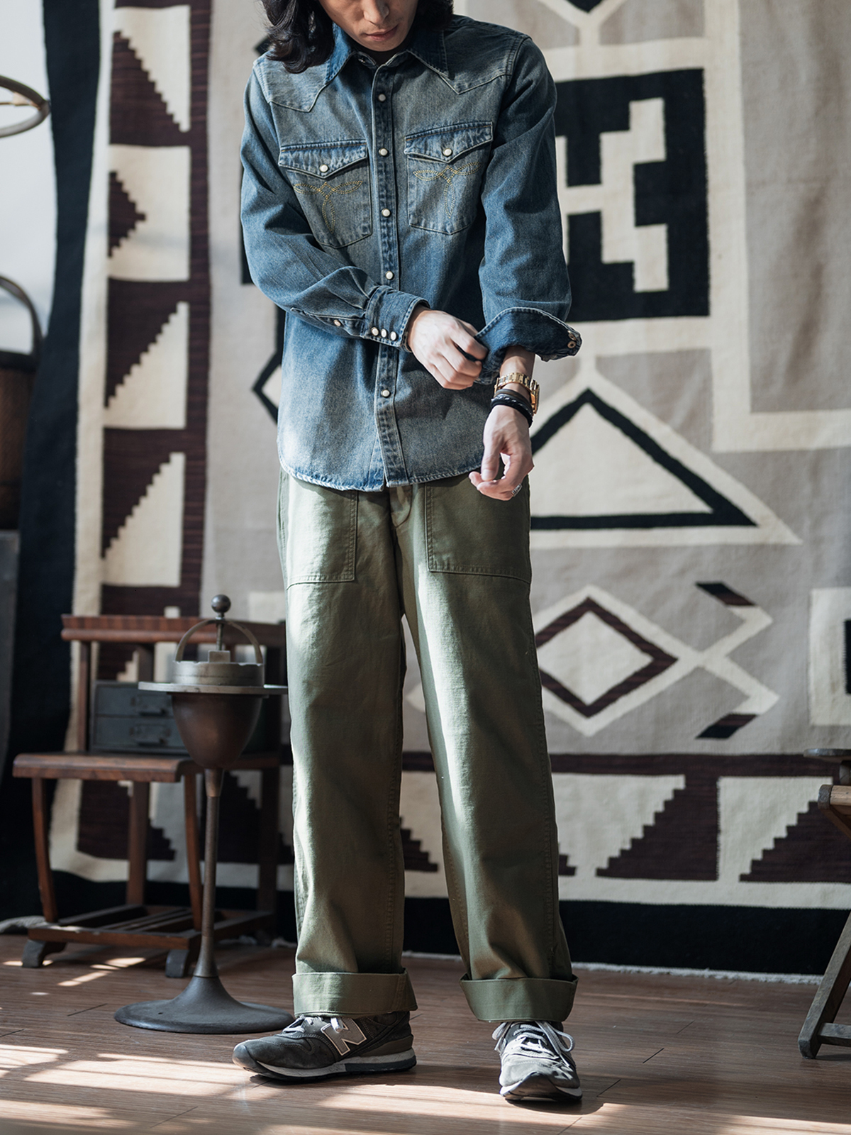 Men's Casual Shirts Non Stock Denim Western Shirt Vintage Fashion Men Long Sleeve Cowboy Workshirt 230403