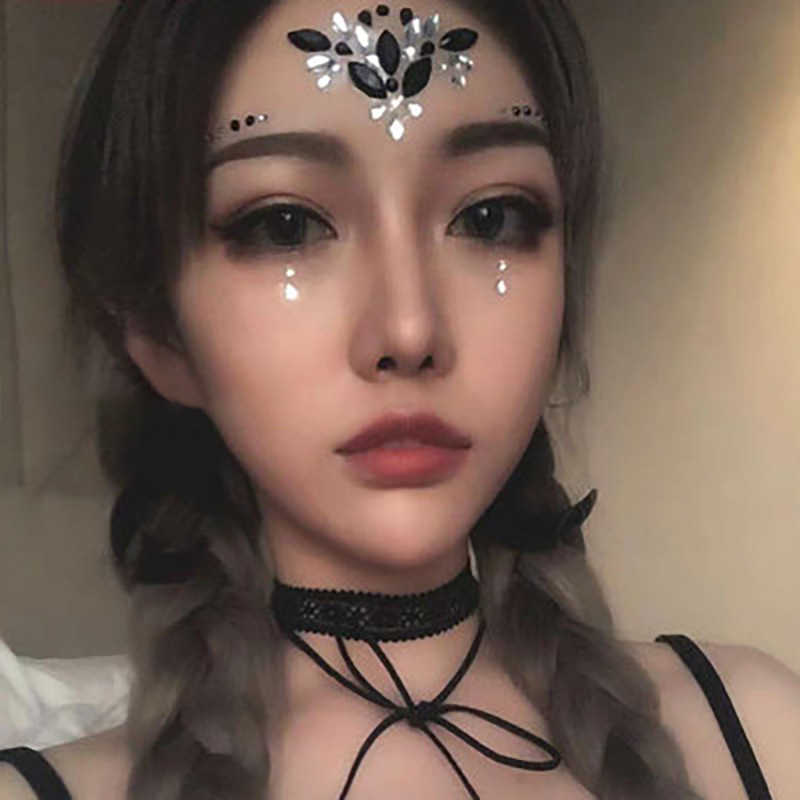 Temporary Tattoos 3D Crystal Tattoo Sticker Drill Stickers Eyes Sticker Party Face Stickers Face Decoration Diamond Masquerade Temporary Tattoo Z0403