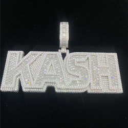 Custom Pass Diamond Tester Hip Hop Vvs Moissanite Charm Necklace Iced Out Sier Letter Name Pendant Men Jewelry