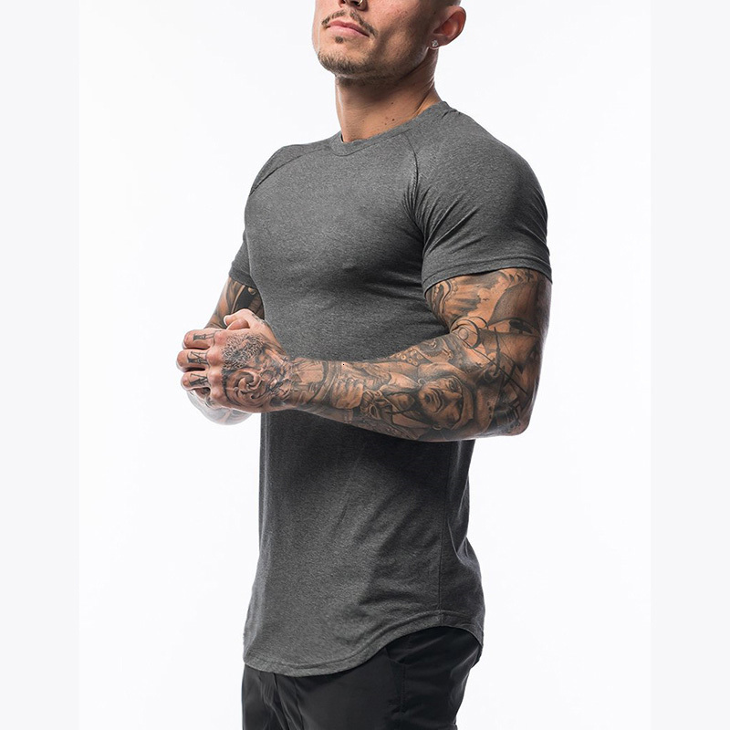 Men's T-Shirts Summer Solid Short Sleeve Men's Cotton Sports T-shirt Men's Fitness T-shirt Men's Fitness T-shirt Round Bottom Stre