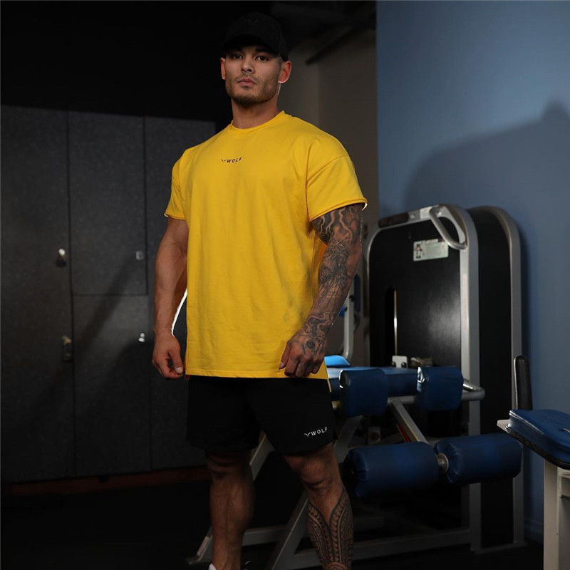 Men's T-Shirts Summer Men's Fitness Cotton T-shirt Fitness Men's Fitness Men's Fitness Men's Breathable Shirt Fashion Tight T