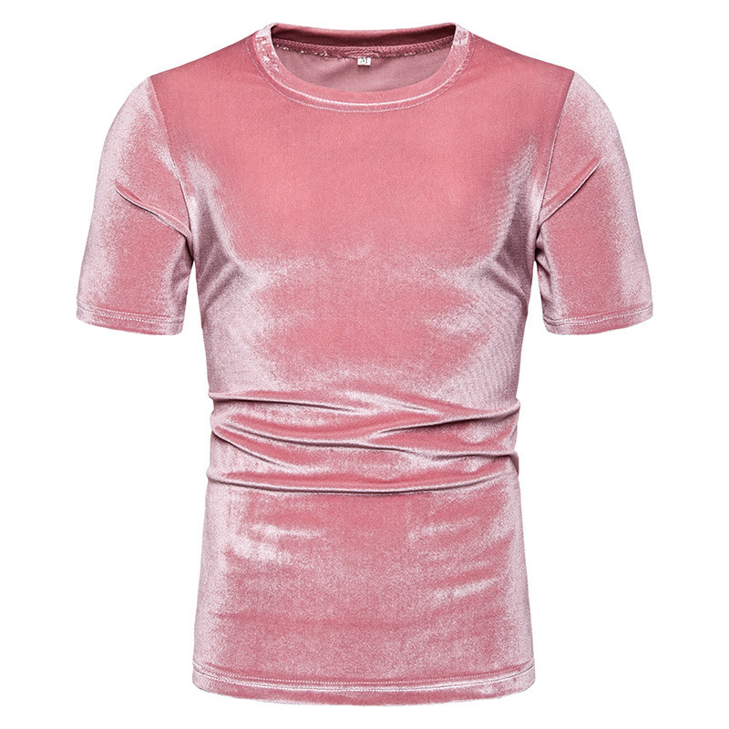 Men's T-Shirts Summer Men's Velvet Round Neck Short Sleeve T-shirt Retro Hip Hop T-shirt Top Men's Harajuku Punk Street Clothing 230403