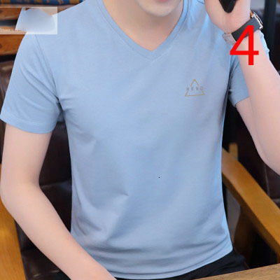 Men's T-Shirts Men's Solid V-Neck Short Sleeve Casual Men's Summer T-Shirt 230403