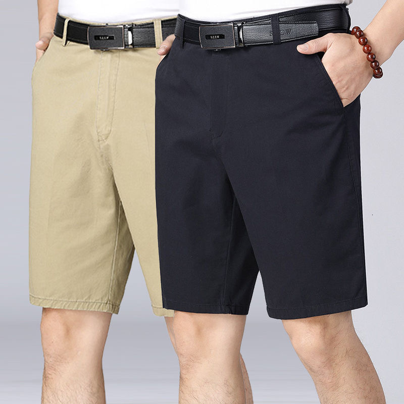 Men's Shorts Father's Gift Men's Cargo Shorts Summer Men's Casual 100% Cotton Shorts Sport Solid Knee Length Men's Shorts 230