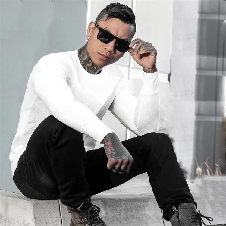 Men's T-Shirts Men's Sweater Long Sleeve T-shirt Solid Color Fitness Autumn Spring Leisure Sweatshirt 230403