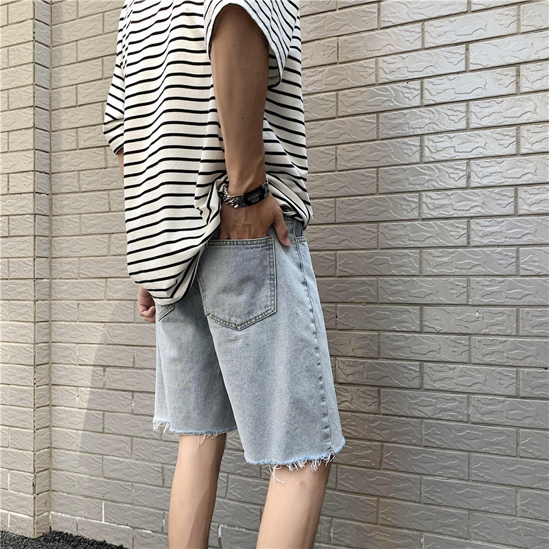 Men's Shorts Summer Denim Shorts Men's Harajuku Fashion Bag Vintage Knee Pants Men's Street Hip Hop Straight Casual Jeans 230403