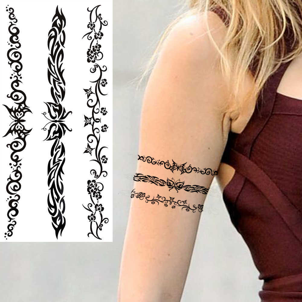 Temporary Tattoos Sexy Elf Temporary Tattoos For Women Men Realistic Indian Sun Star Moon Dragon Flower Tattoo Sticker Foot Arm Small Tatoos Paste Z04