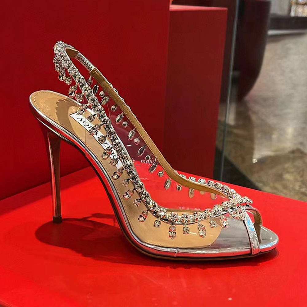 AQUAZZURA crystal Chandelier pumps Dress shoes PVC Silver stiletto Heels Evening shoes105mm Slip-on peep Toes women heeled Luxury Designers Slingbacks, Pink
AQUAZZURA crystal Chandelier pumps Dress shoes PVC Silver stiletto Heels Evening shoes105mm Slip-on peep Toes women heeled Luxury Designers Slingbacks, Pink