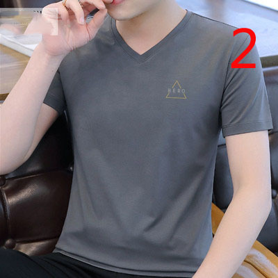 Men's T-Shirts Men's Solid V-Neck Short Sleeve Casual Men's Summer T-Shirt 230403