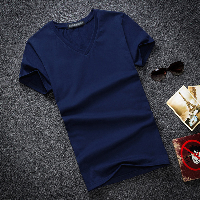 Men's T-Shirts White Black Men's Summer Cotton T-shirt Men's Short Sleeve V-Neck Ultra Thin Summer T-shirt Men's T-Shirt 230403