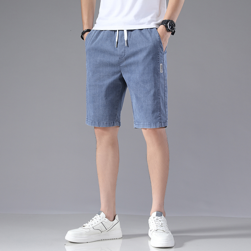 Men's Shorts Brushed casual denim shorts Men's solid breathable cotton gym shorts Khaki summer loose running pants Men's 230403