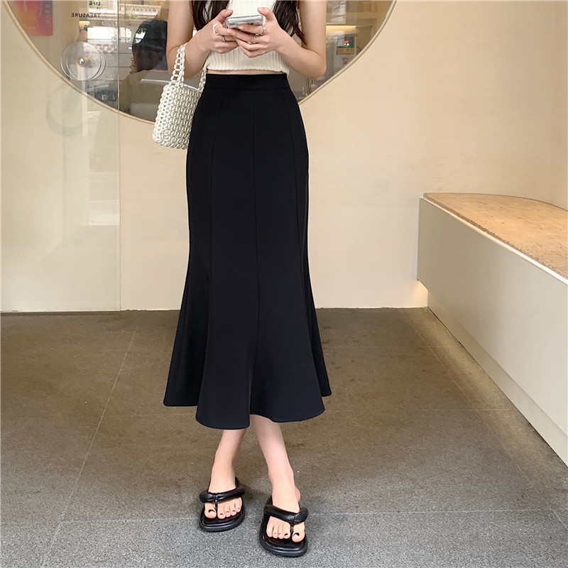 Skirts Ultrathin High Waist Wrapped Hip Black Fishtail Skirt Women's Long Korean Office Elegant Women's Faldas Mujer Moda Autumn Mermaid 230